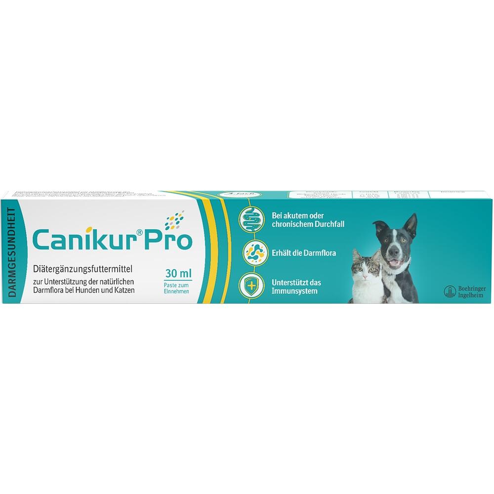 Verpackung von Canikur Pro für die Darmgesundheit von Hunden und Katzen.
