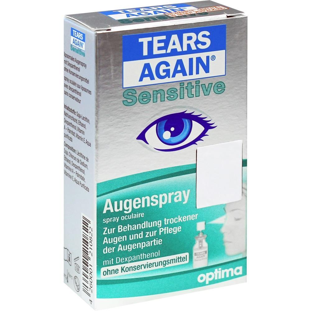 Eine Packung Augenspray für die Pflege trockener Augen.